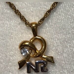 NINA RICCI Gold and Silver Pendant Necklace